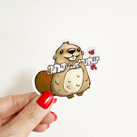 Beaver Die Cut Sticker