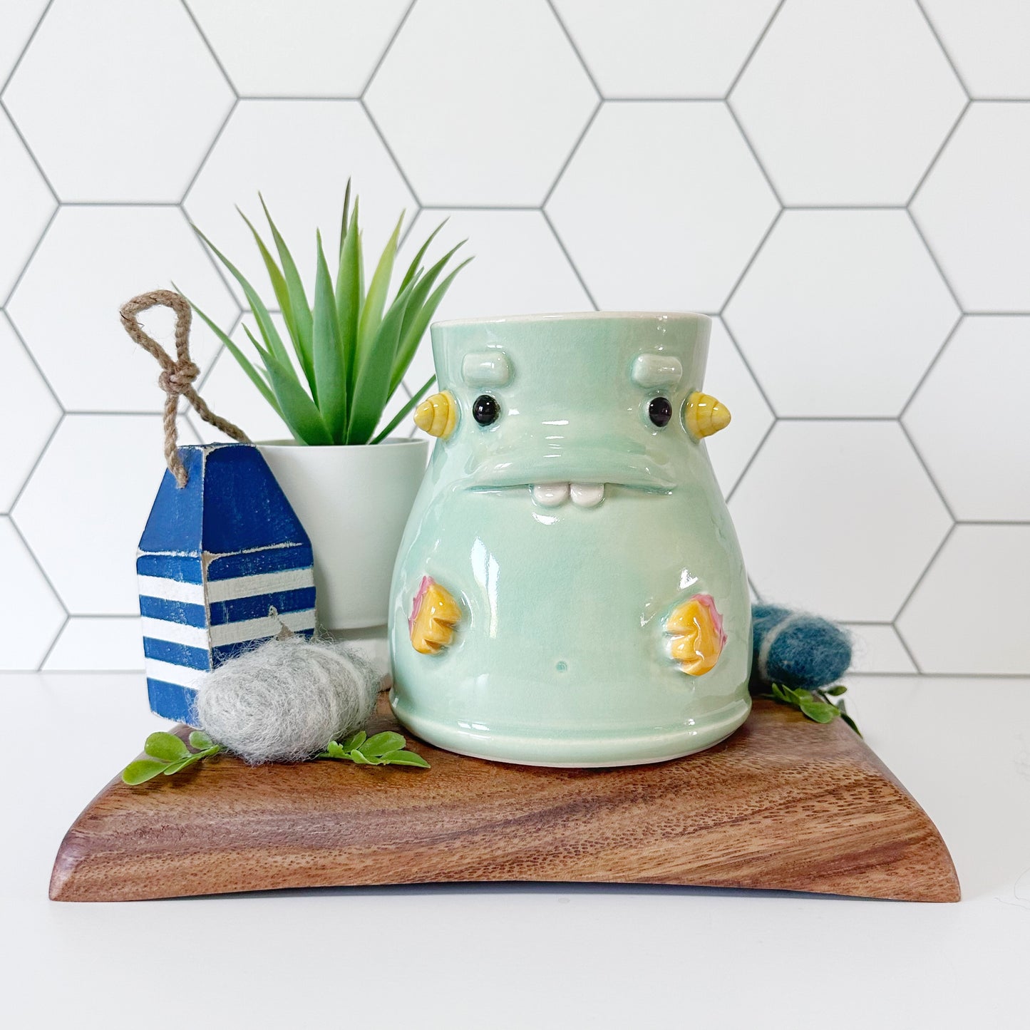 Teal Monster Mug 1