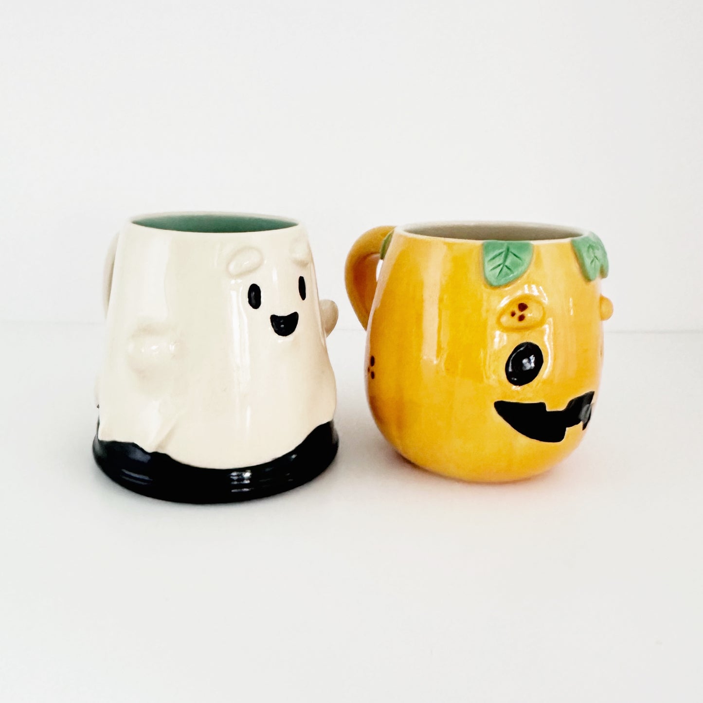 Ghost and Pumpkin Mug Set