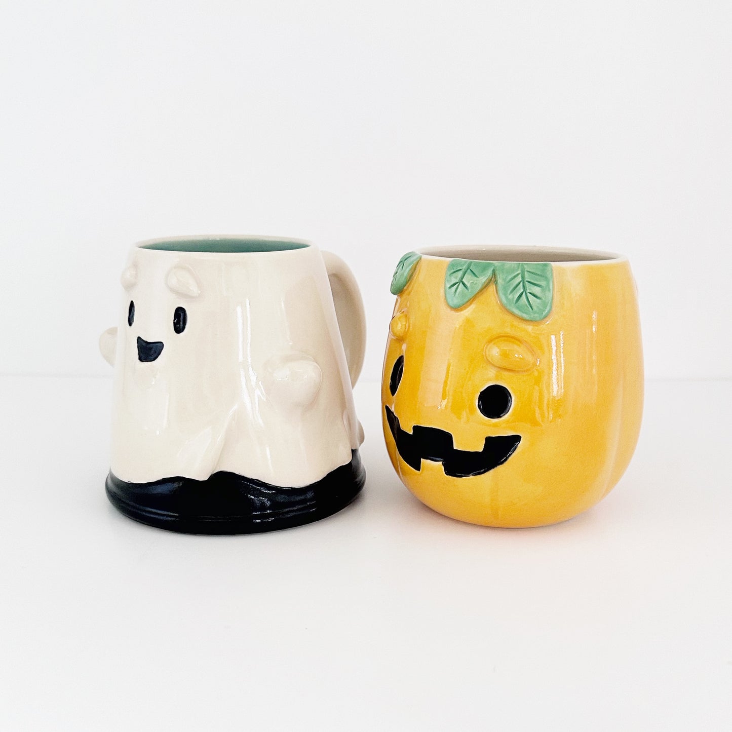 Ghost and Pumpkin Mug Set
