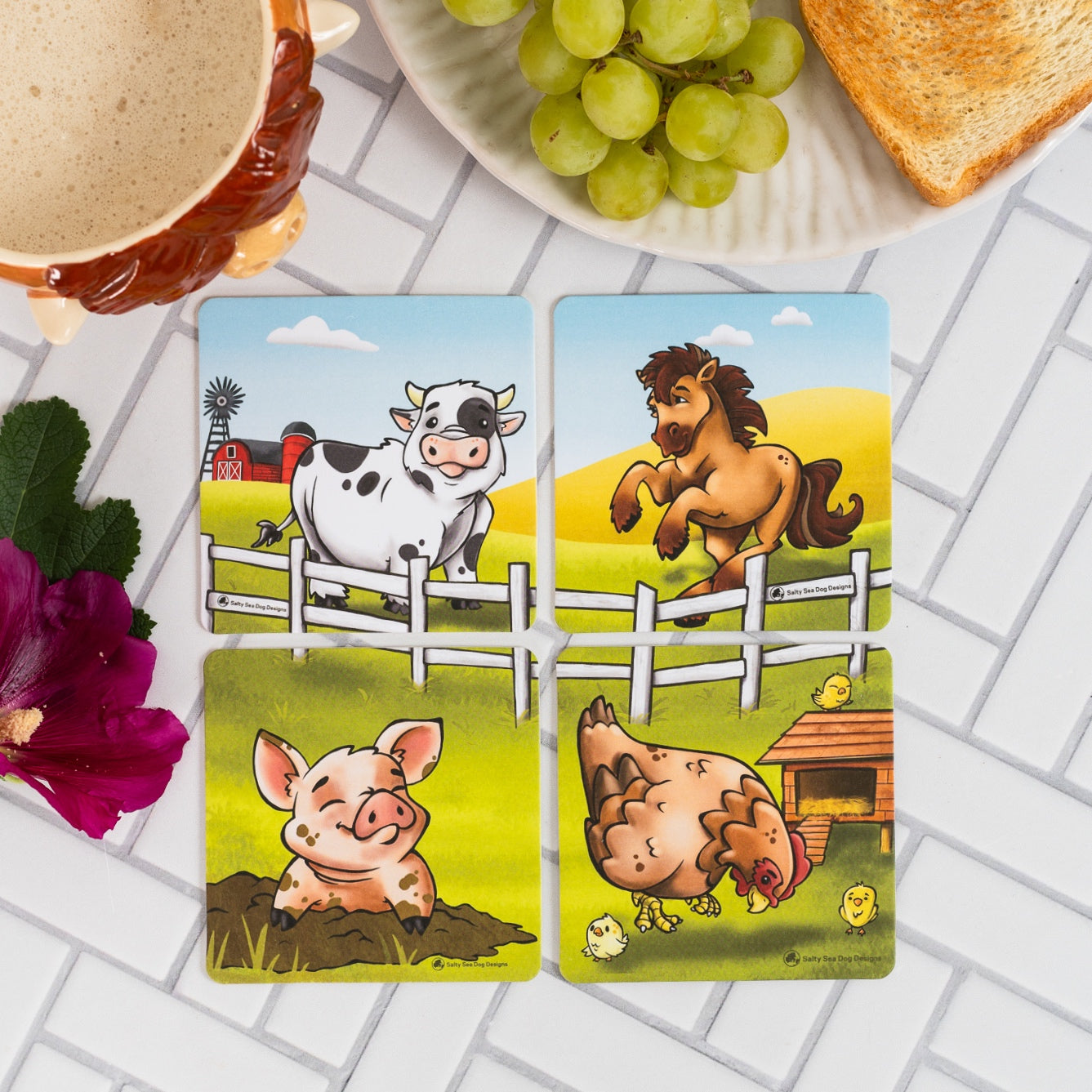 Farmyard Coaster Set