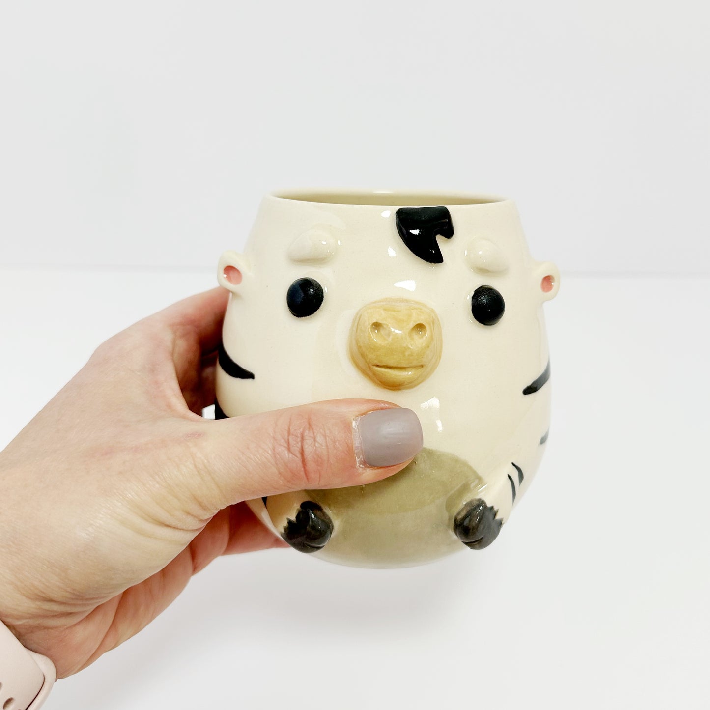 handmade zebra coffee mug