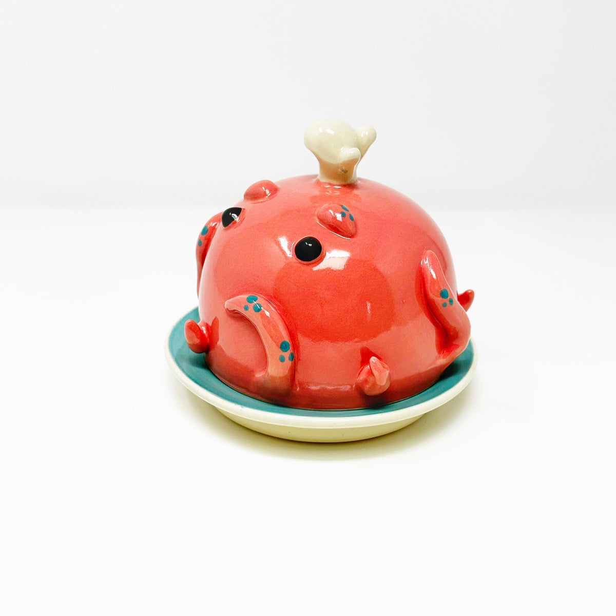 Pink Octopus Butter Dish