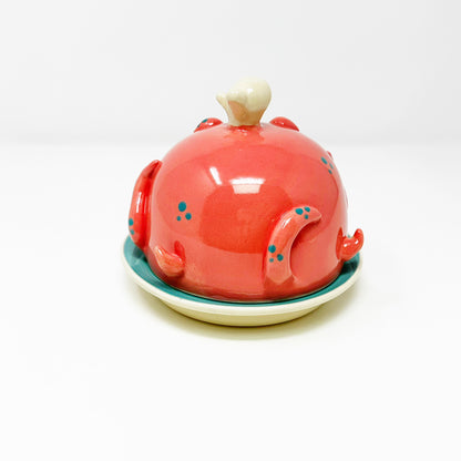 Pink Octopus Butter Dish