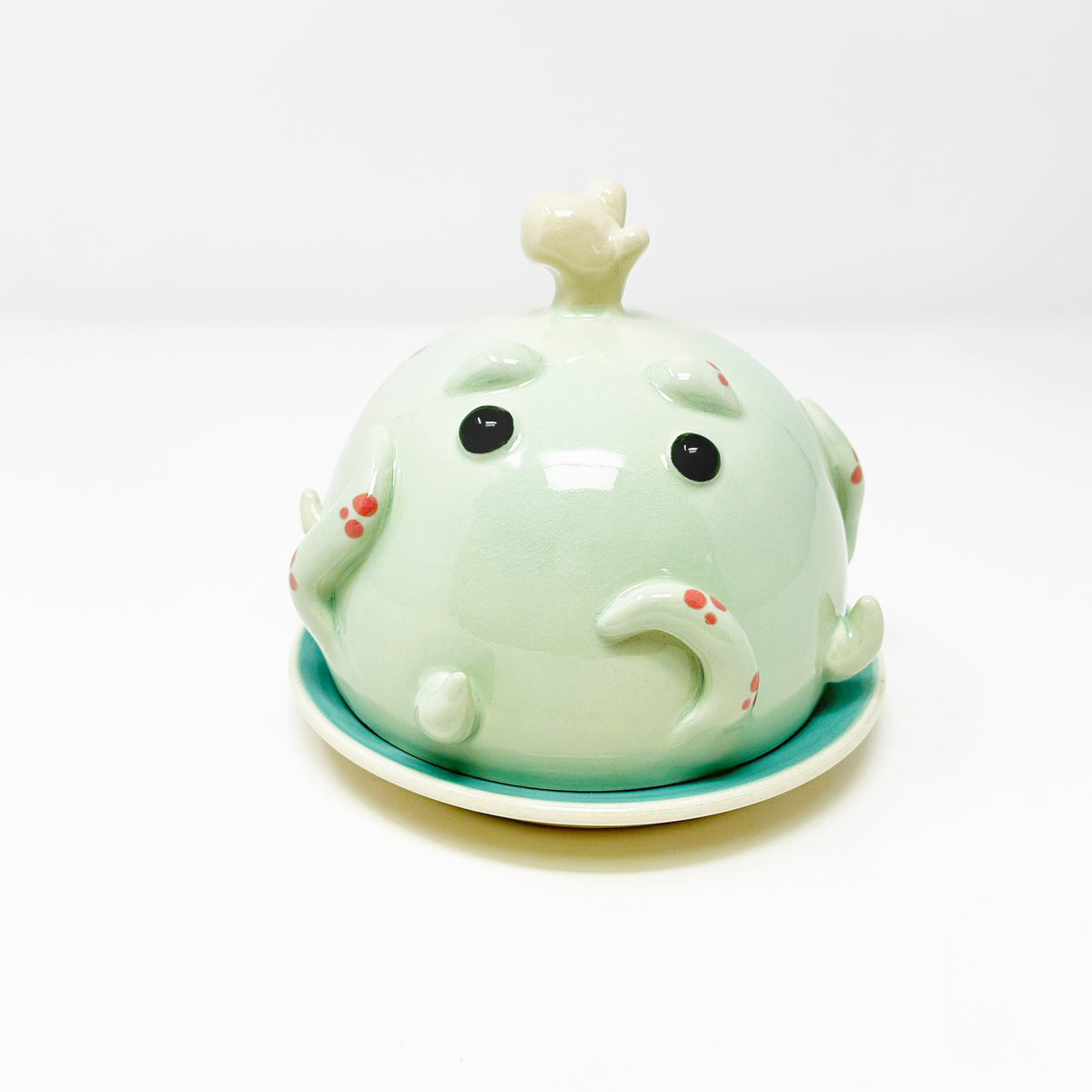 Teal Octopus Butter Dish