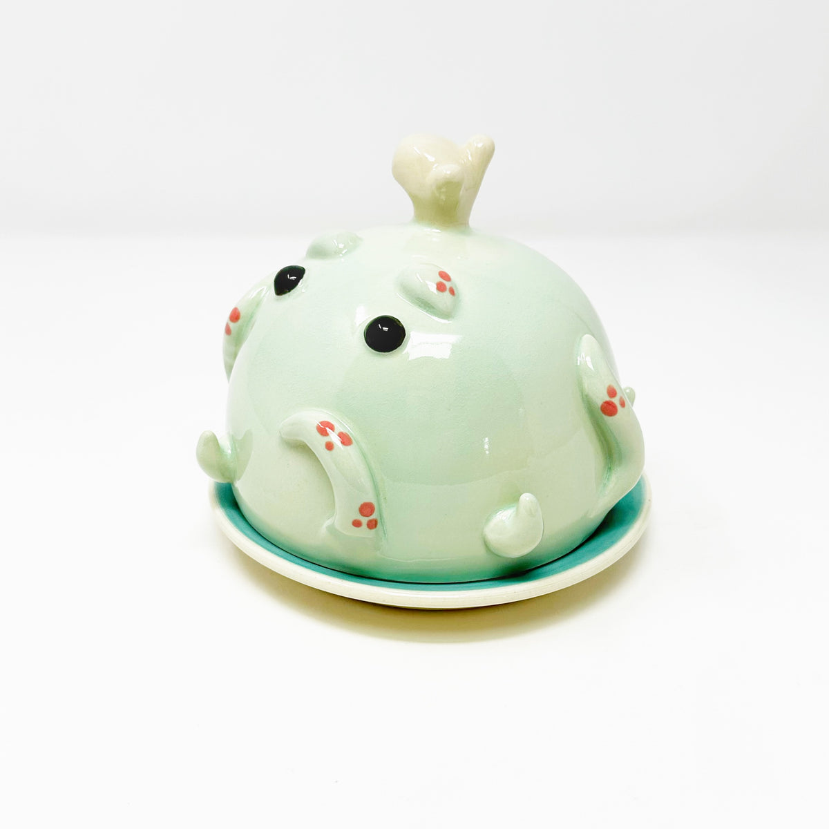 Teal Octopus Butter Dish