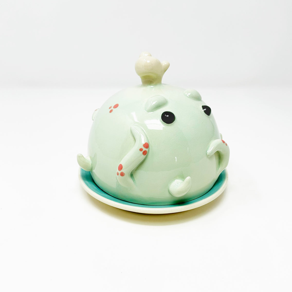 Teal Octopus Butter Dish
