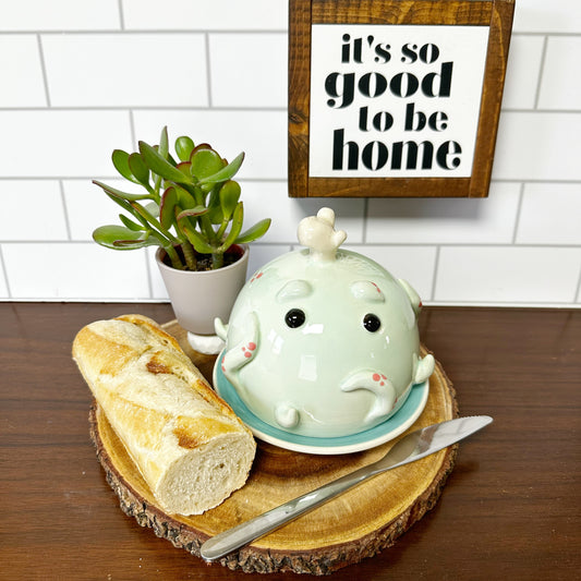Teal Octopus Butter Dish