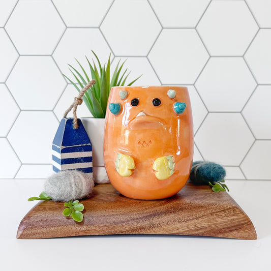 Dark Orange Monster Mug 3