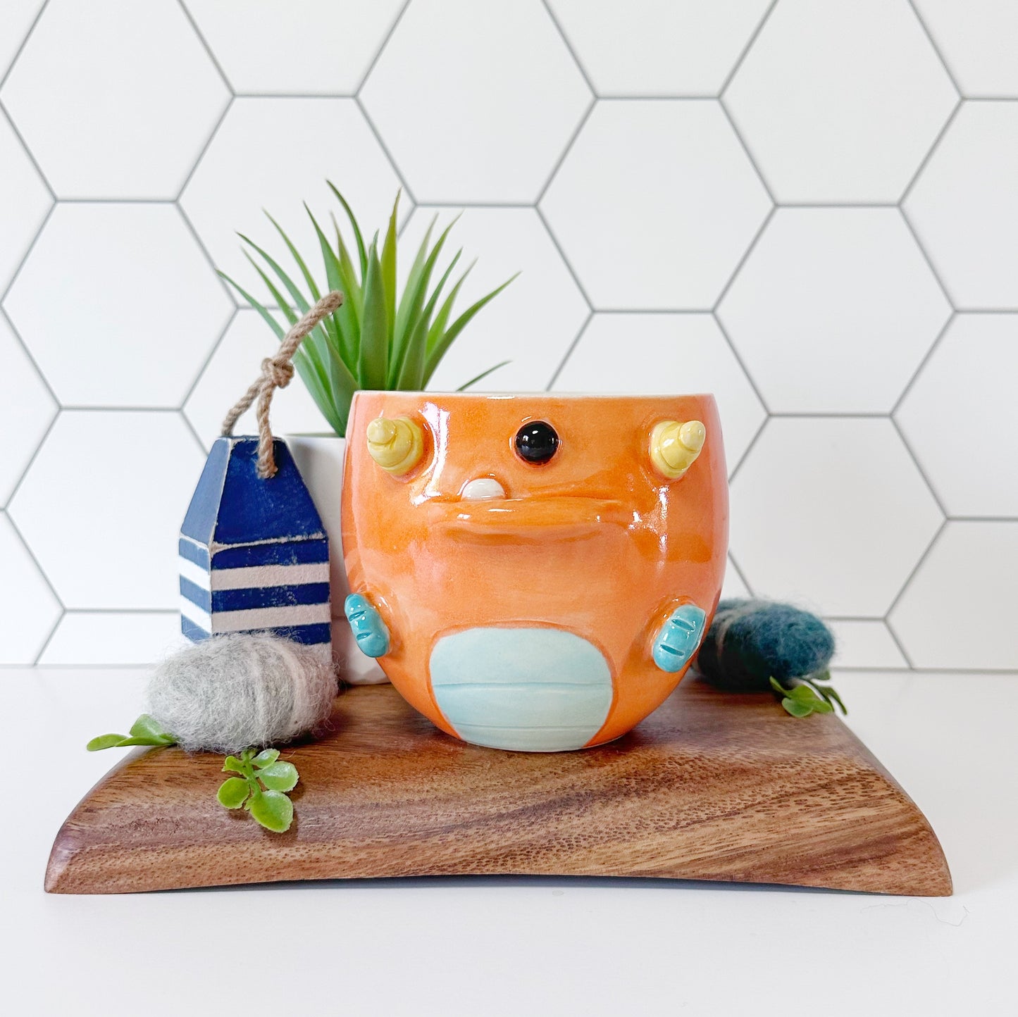 Dark Orange Monster Mug 8