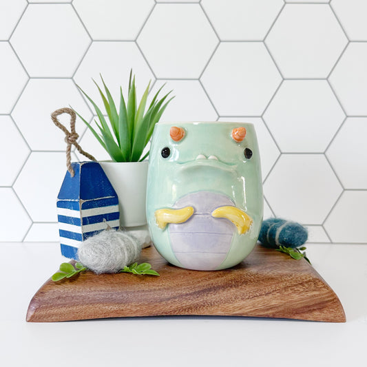 Teal Monster Mug 4