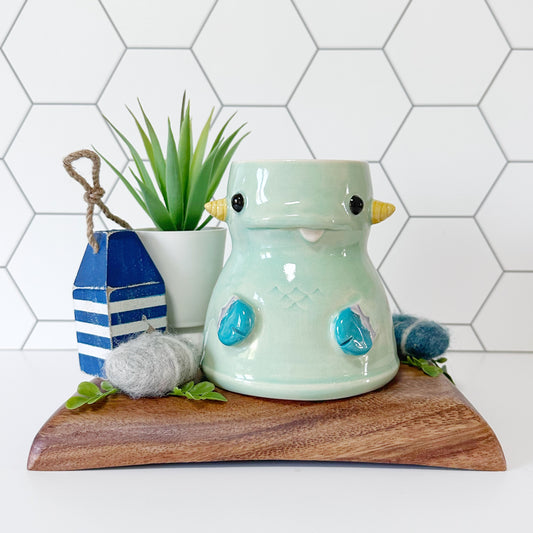 Teal Monster Mug 5