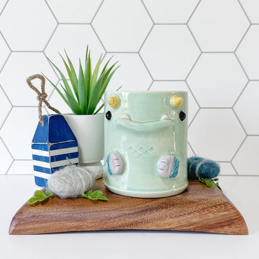 Teal Monster Mug 7