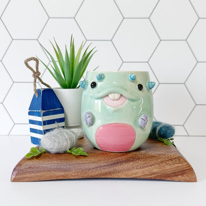 Teal Monster Mug 12