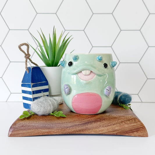 Teal Monster Mug 12