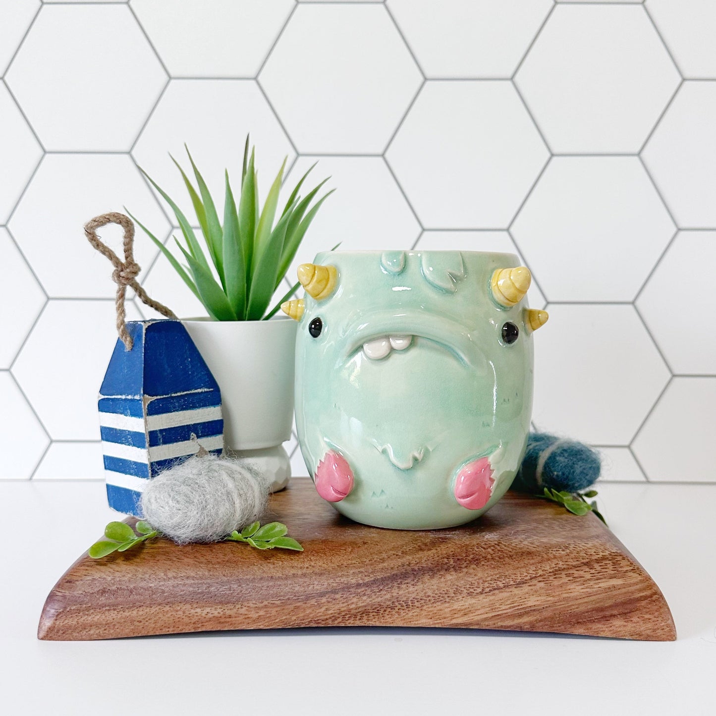 Teal Monster Mug 11