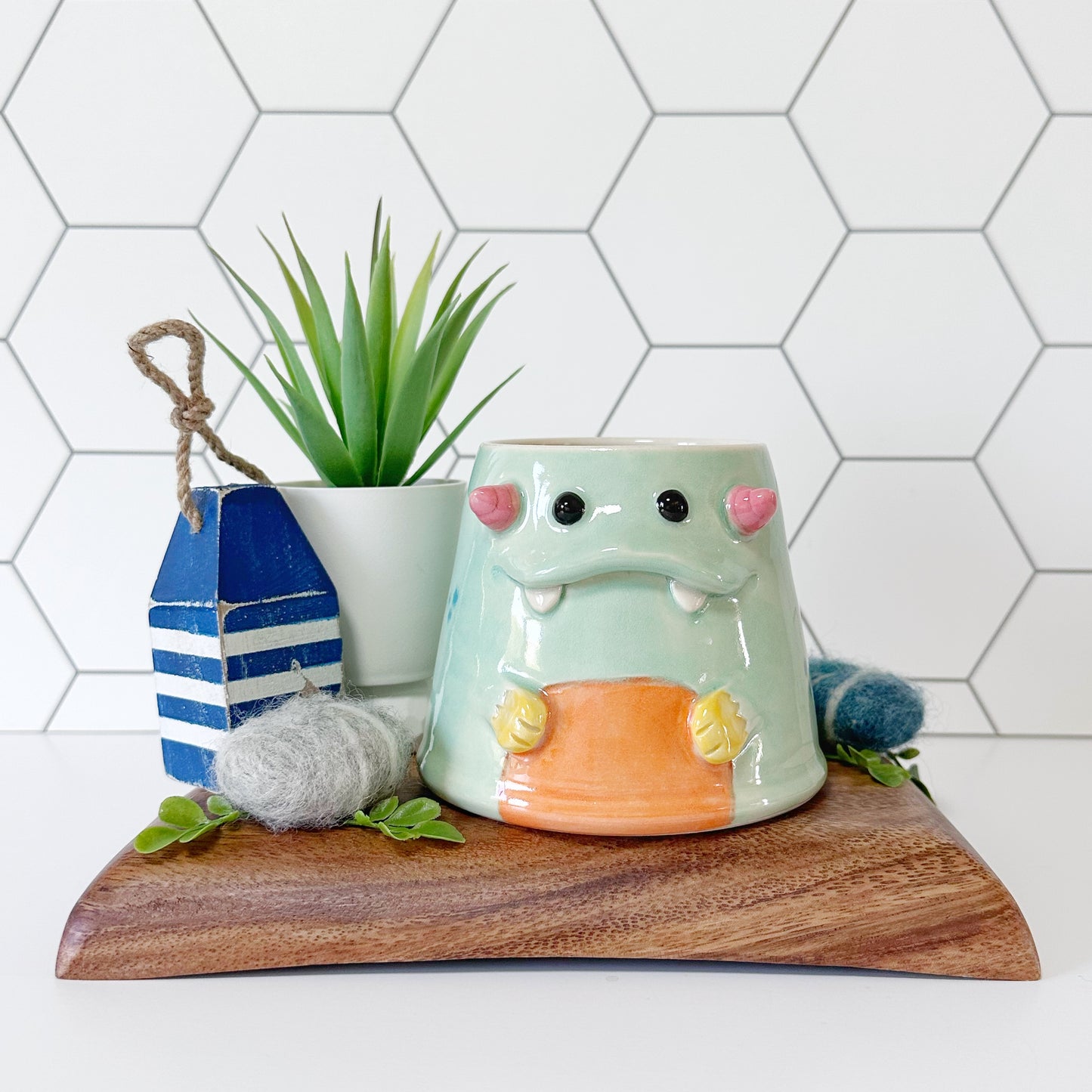 Teal Monster Mug 14