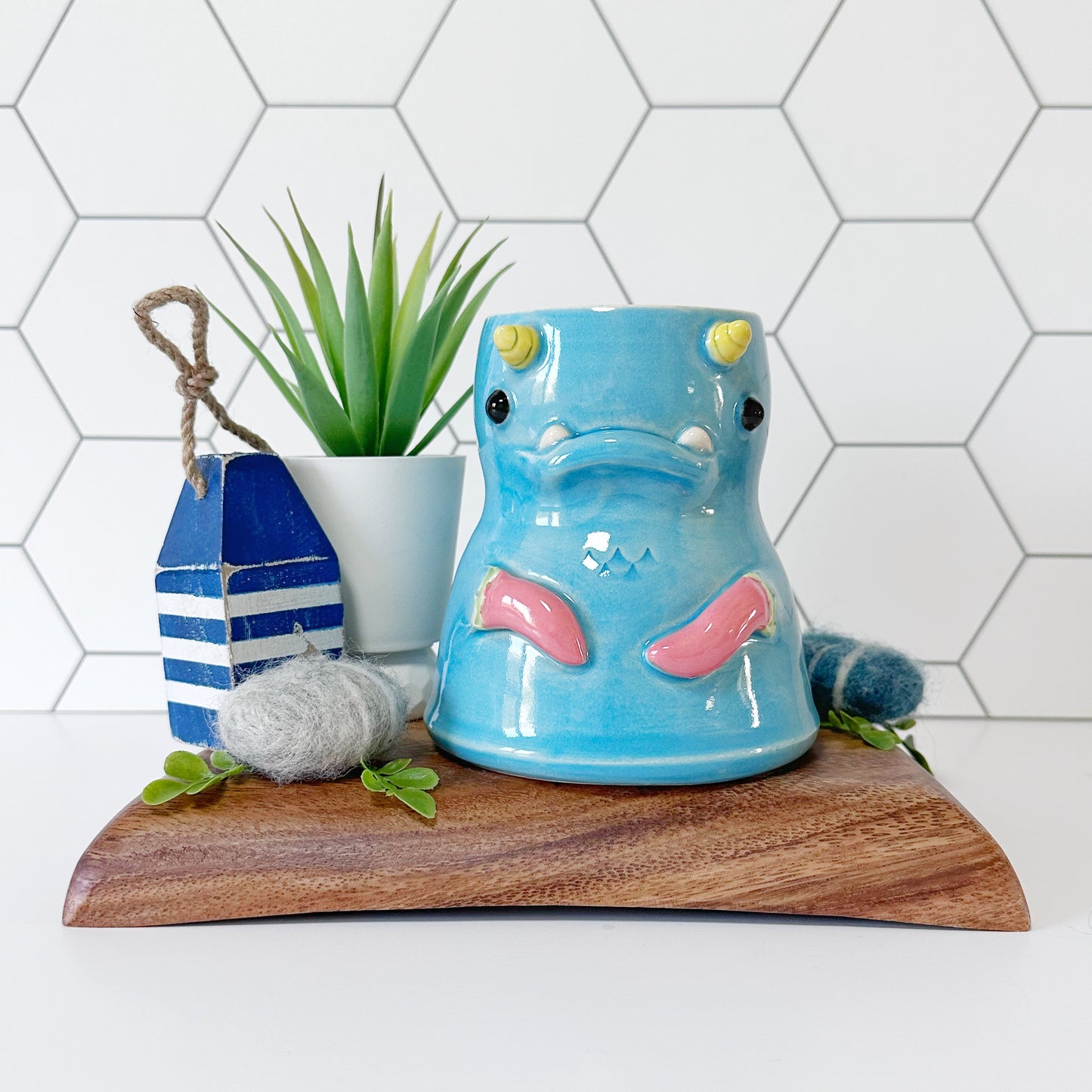 Dark Blue Monster Mug 5