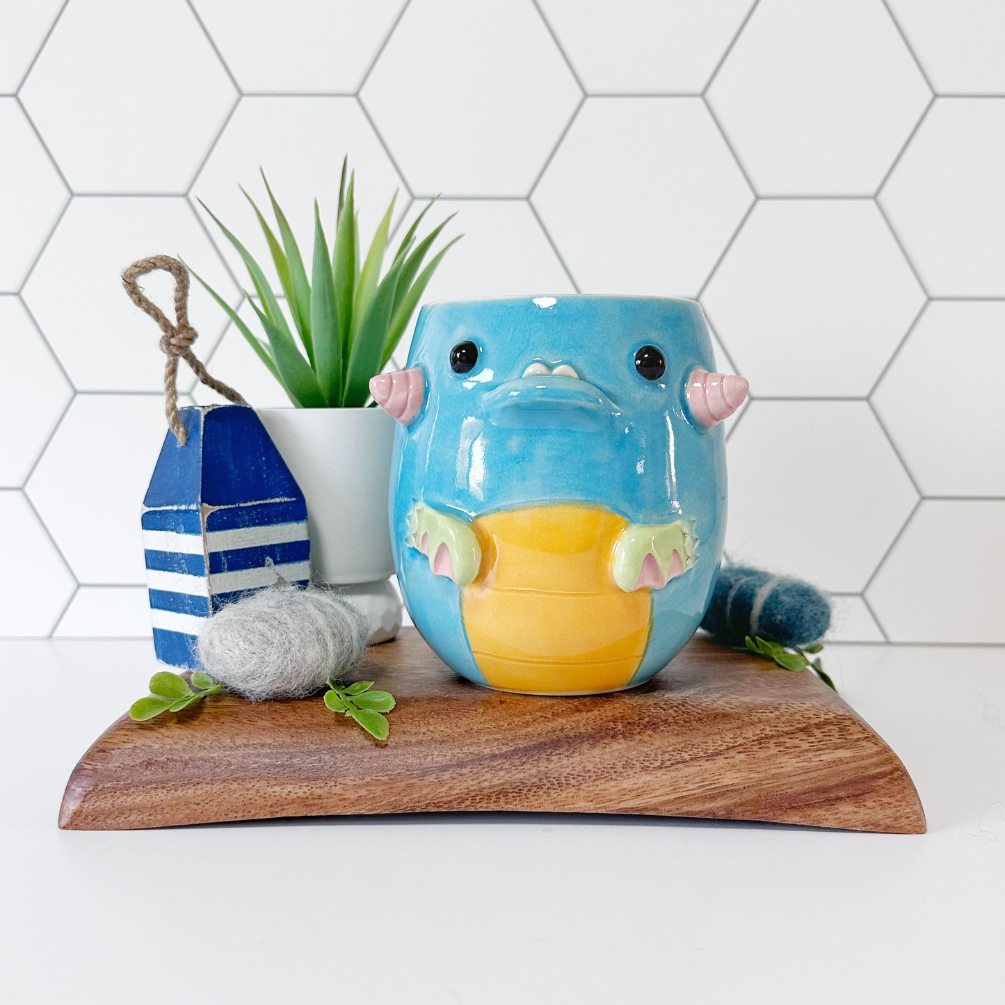 Dark Blue Monster Mug 11