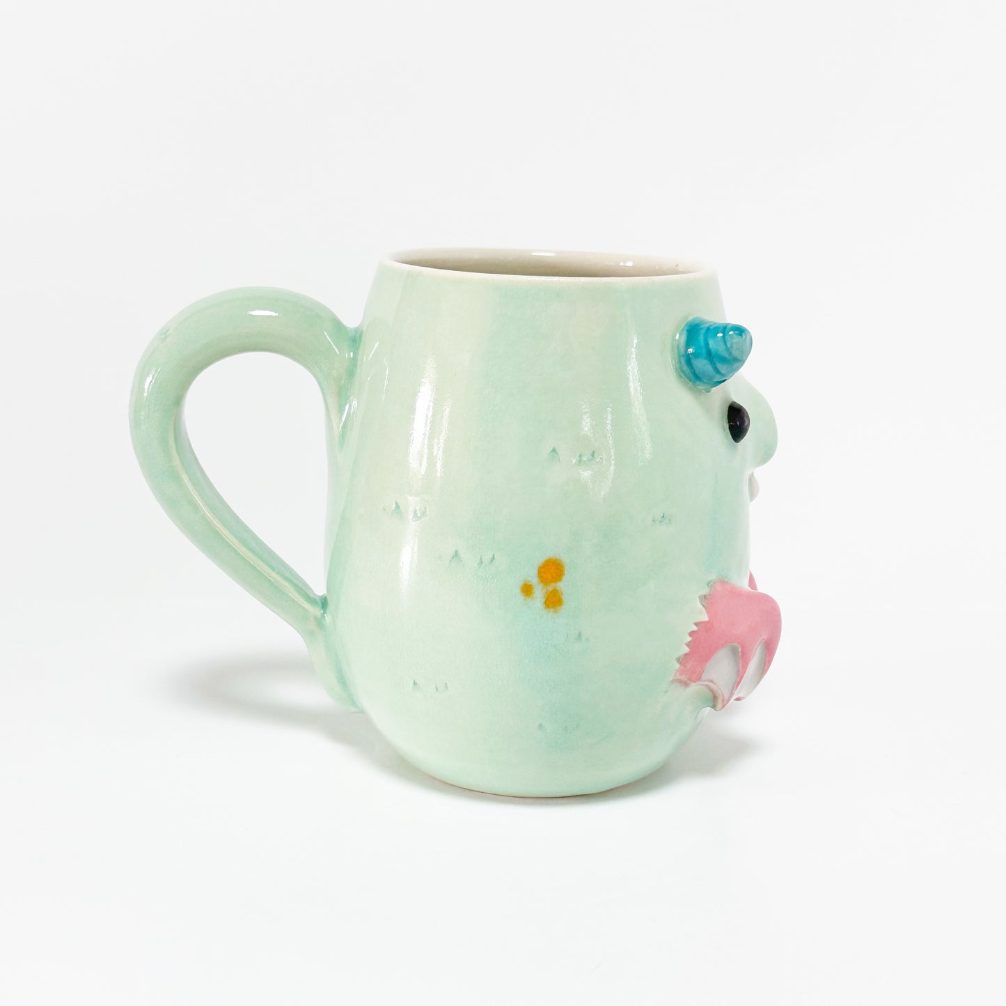Teal Monster Mug 3