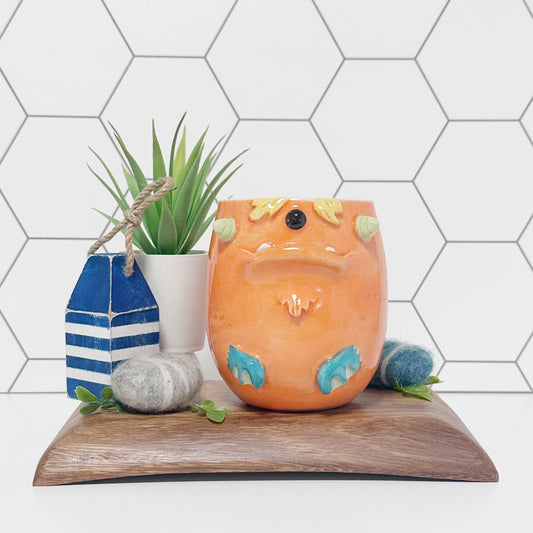 Dark Orange Monster Mug 4