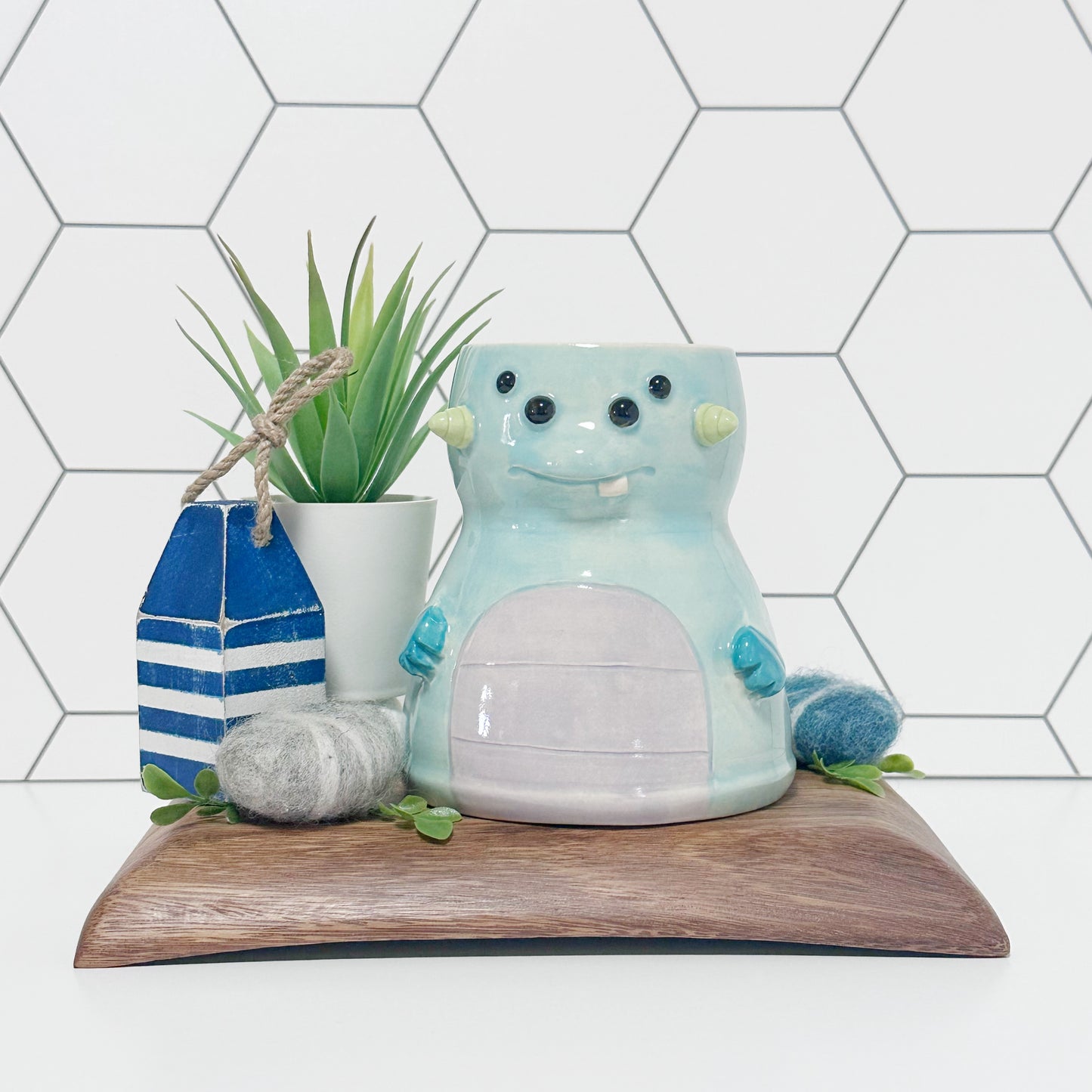 Light Blue Monster Mug 1