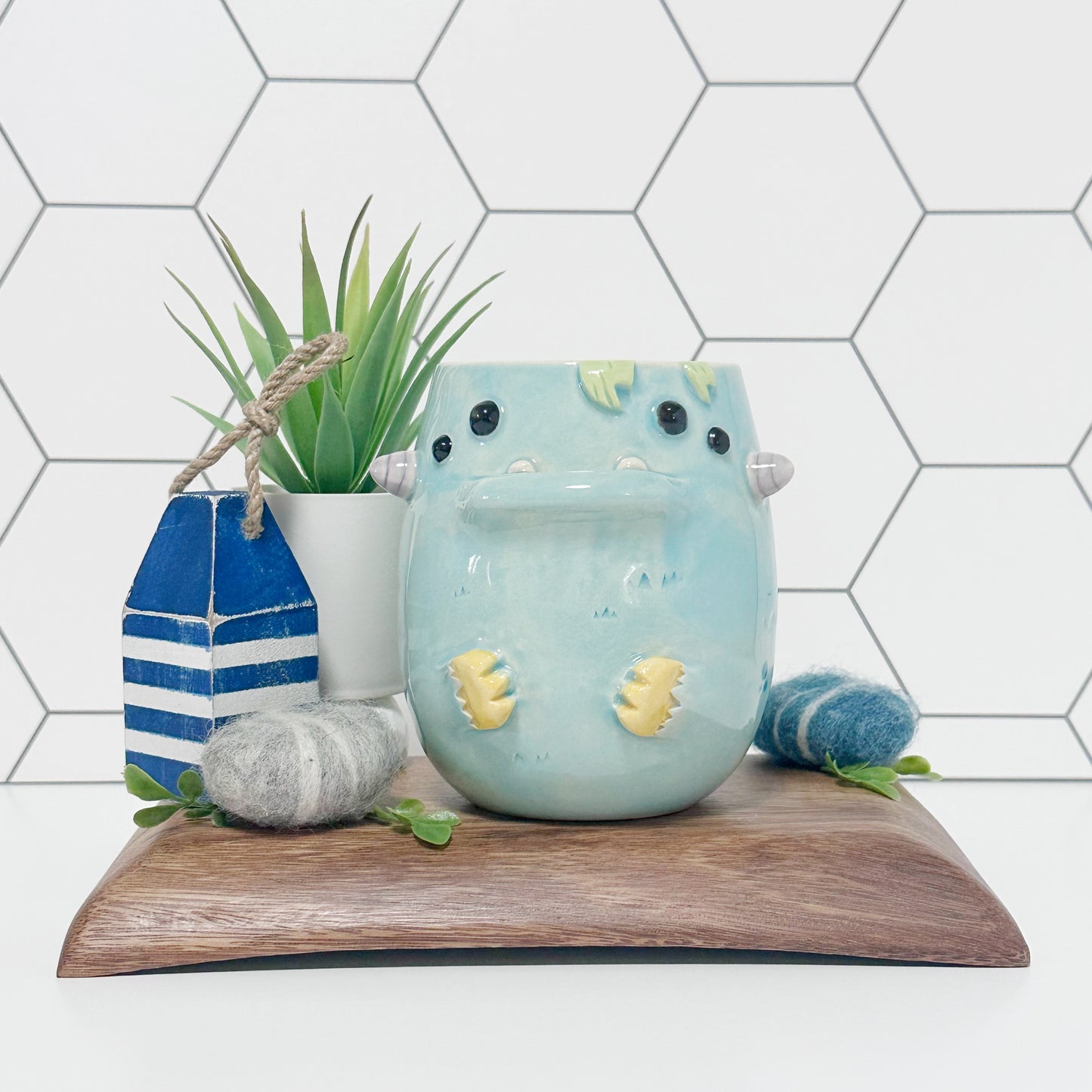 Light Blue Monster Mug 5