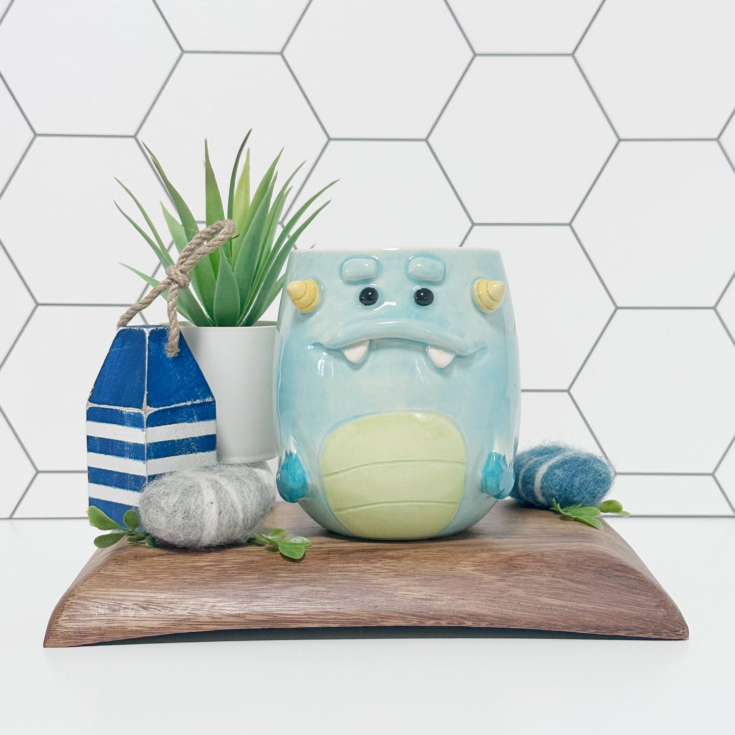 Light Blue Monster Mug 4