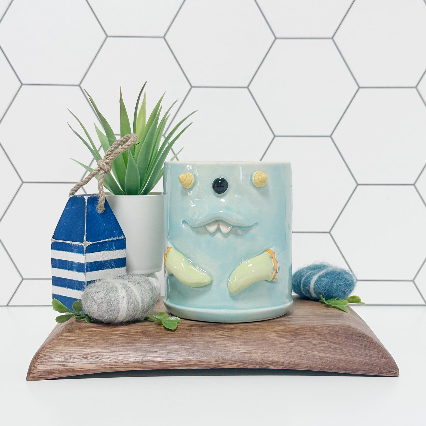Light Blue Monster Mug 6