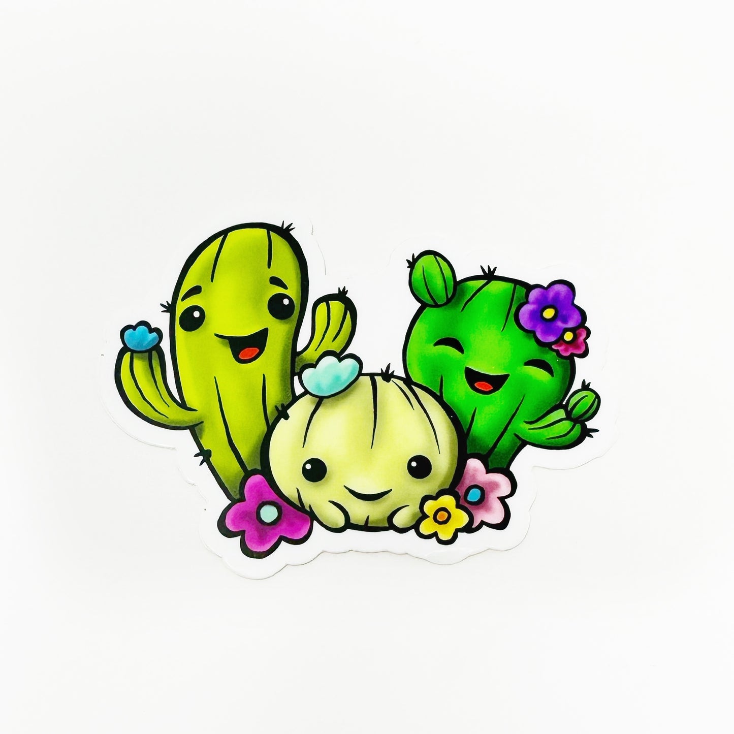 Cactus Trio Die Cut Sticker