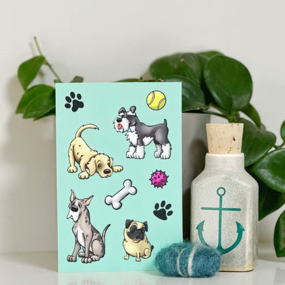 Dog Sticker Sheet (Teal)