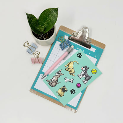 Dog Sticker Sheet (Teal)