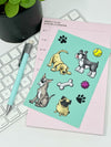 Dog Sticker Sheet (Teal)