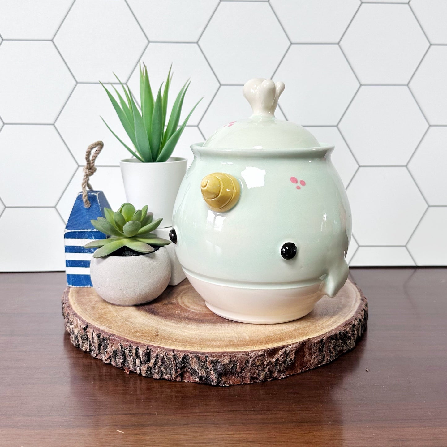 Narwhal Lidded Jar