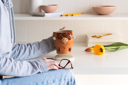 dishwasher safe handmade highland cow coffee tumbler