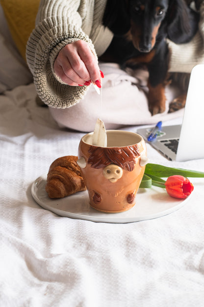 dishwasher safe handmade highland cow coffee tumbler