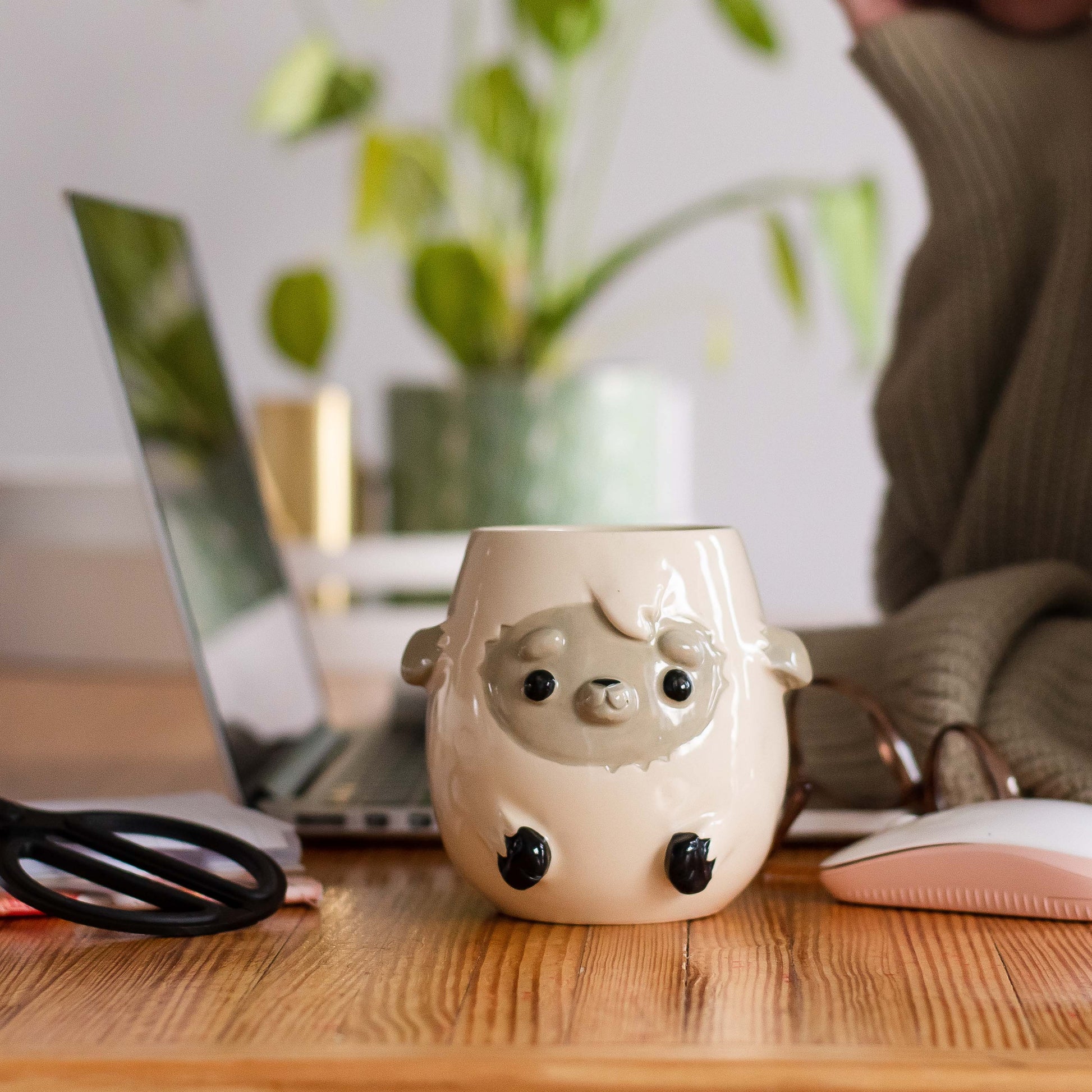 dishwasher safe handmade sheep coffee tumbler