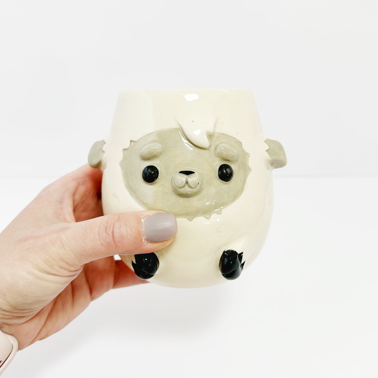 dishwasher safe handmade sheep coffee tumbler