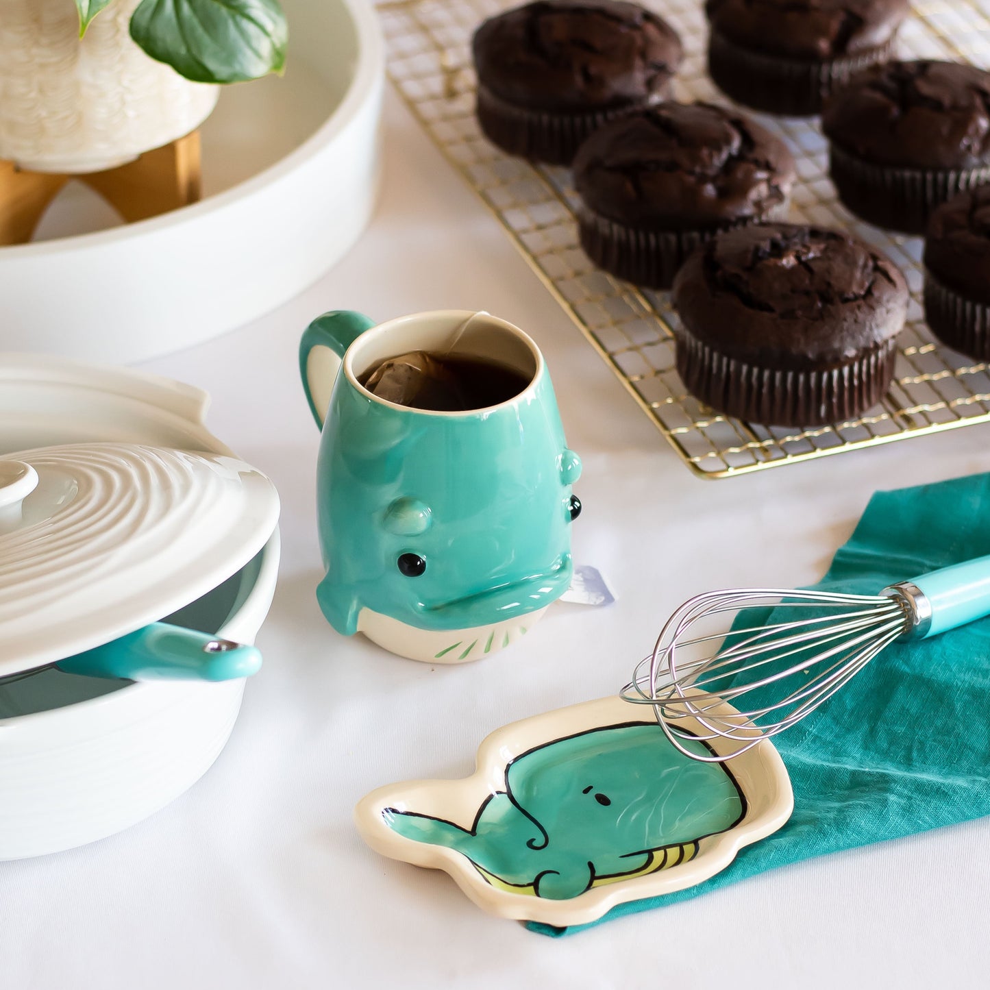 Blue Whale Mug and Spoon Rest Set