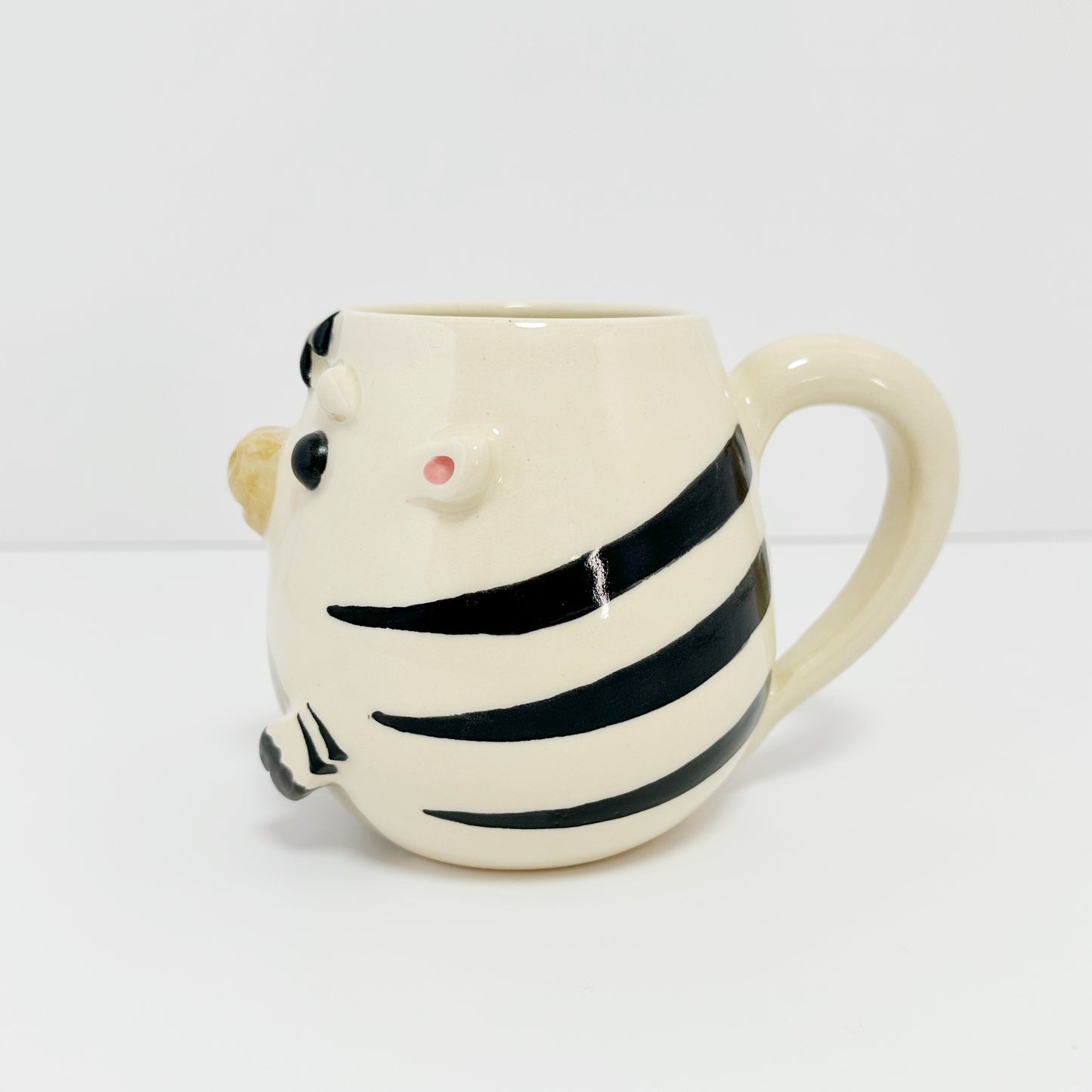 dishwasher safe handmade zebra coffee mug