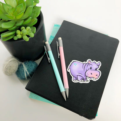 Hippo Die Cut Sticker