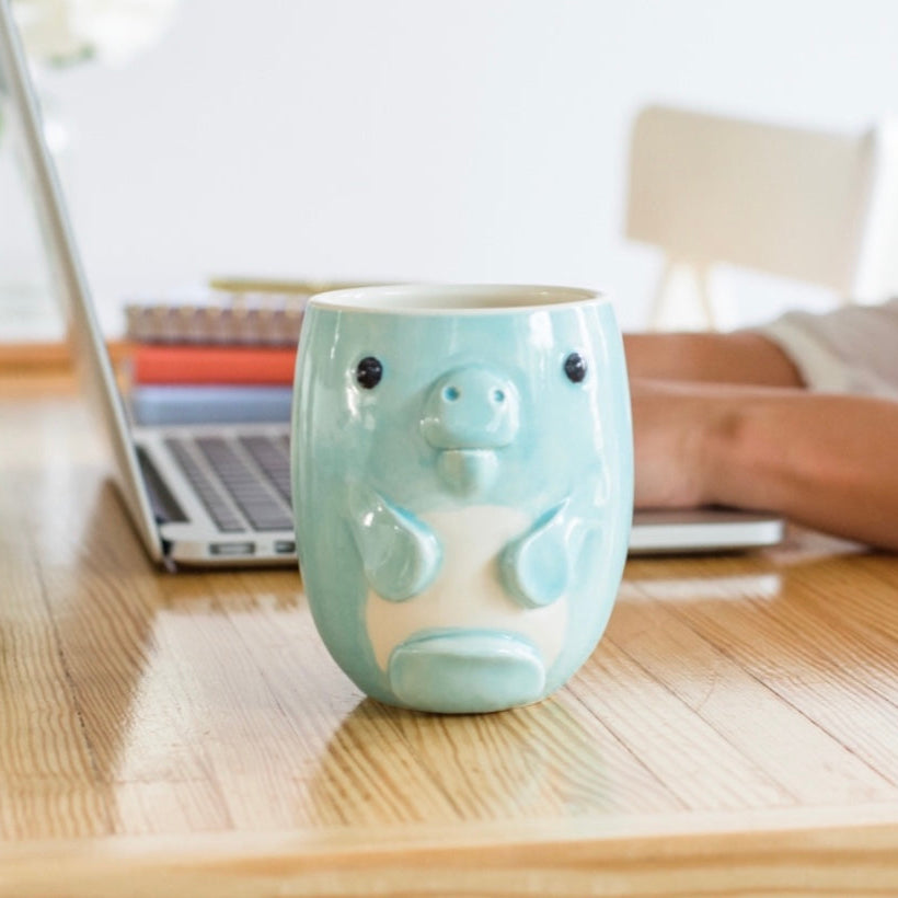 microwave safe handmade manatee coffee mug