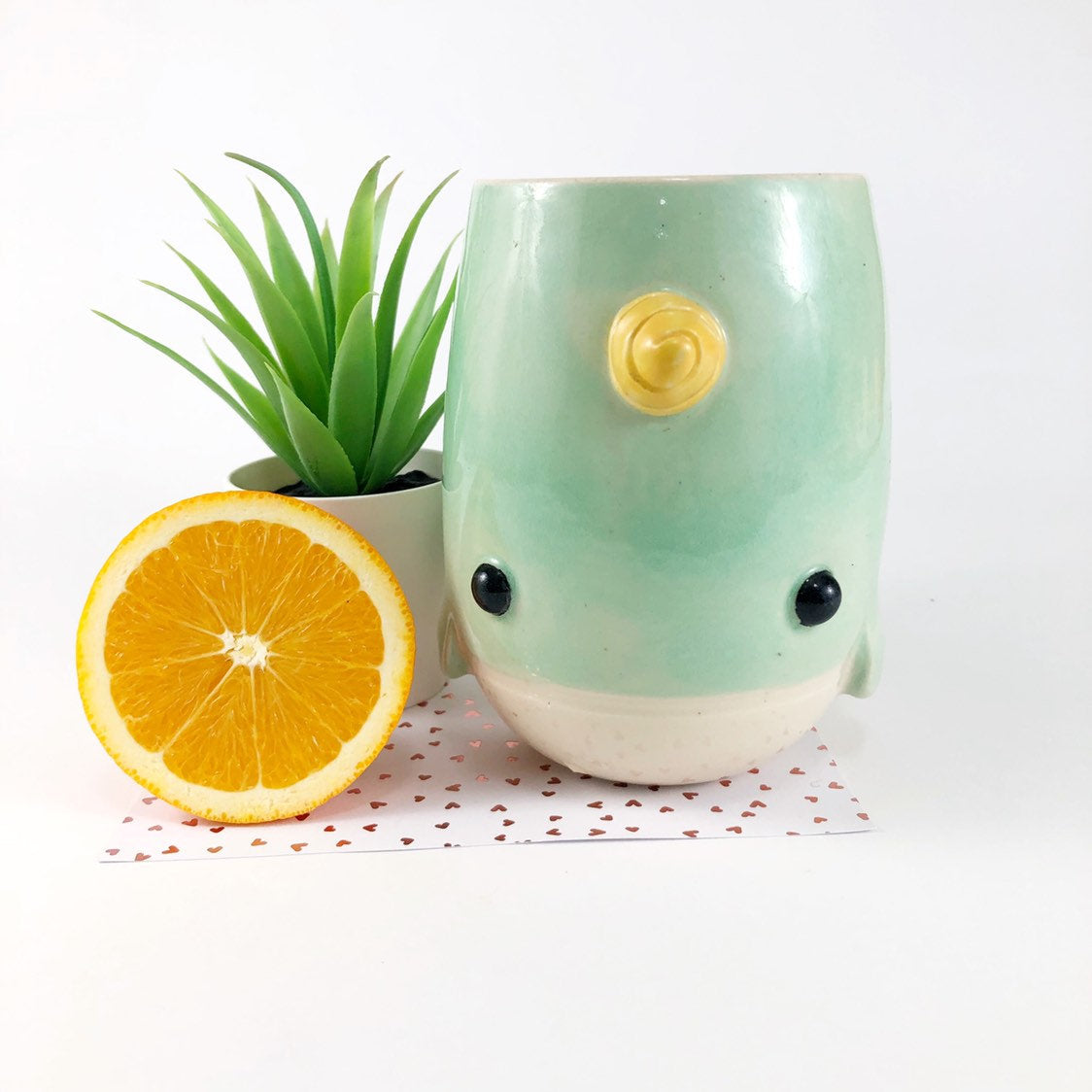 dishwasher safe handmade narwhal coffee tumbler