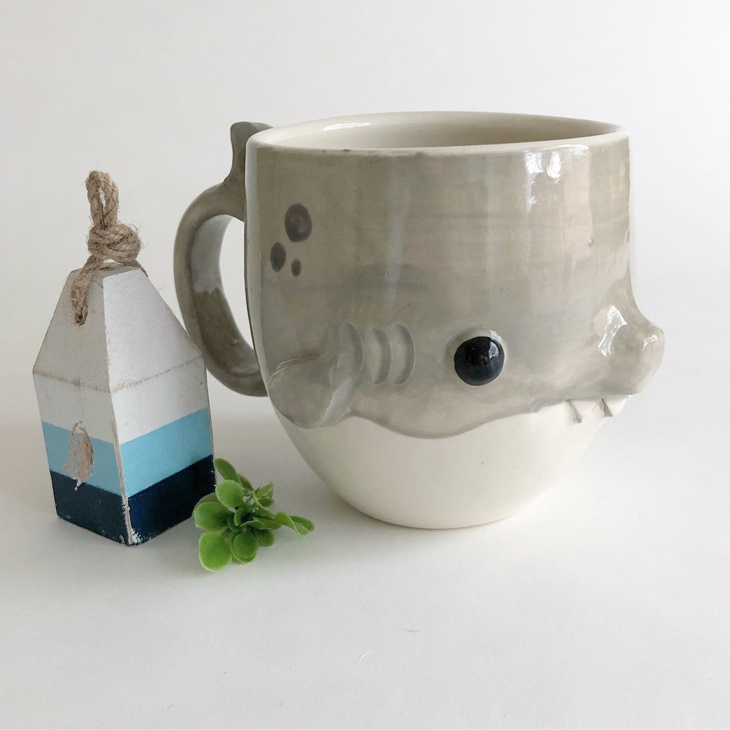 dishwasher safe handmade shark coffee mug