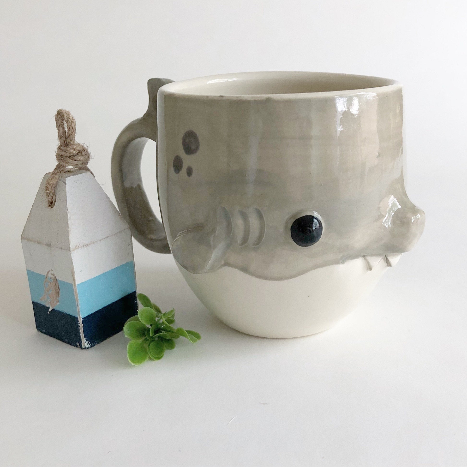 dishwasher safe handmade shark coffee mug