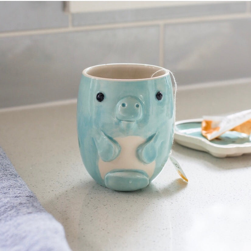 dishwasher safe handmade manatee coffee mug