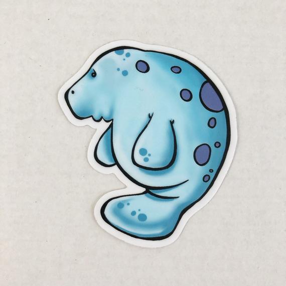 Manatee Die Cut Sticker from Salty Sea Dogs