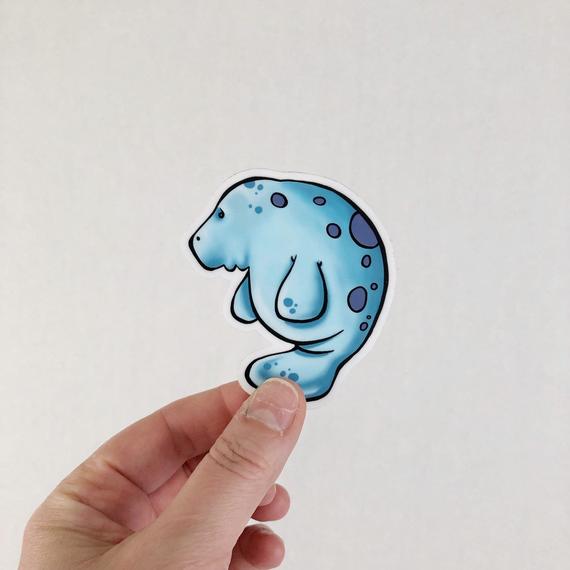 Manatee Die Cut Sticker from Salty Sea Dog